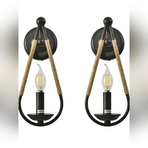 Last Chance to buy Metal Distressed Sand-Blasting Bronze/Brown Hemp Wall Sconces